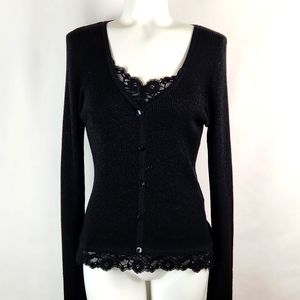 August Silk Knit Sparkling Black top